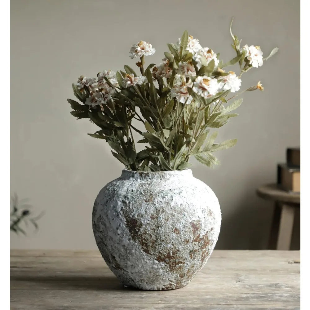 Rustic Ceramic Circular Flower Vase