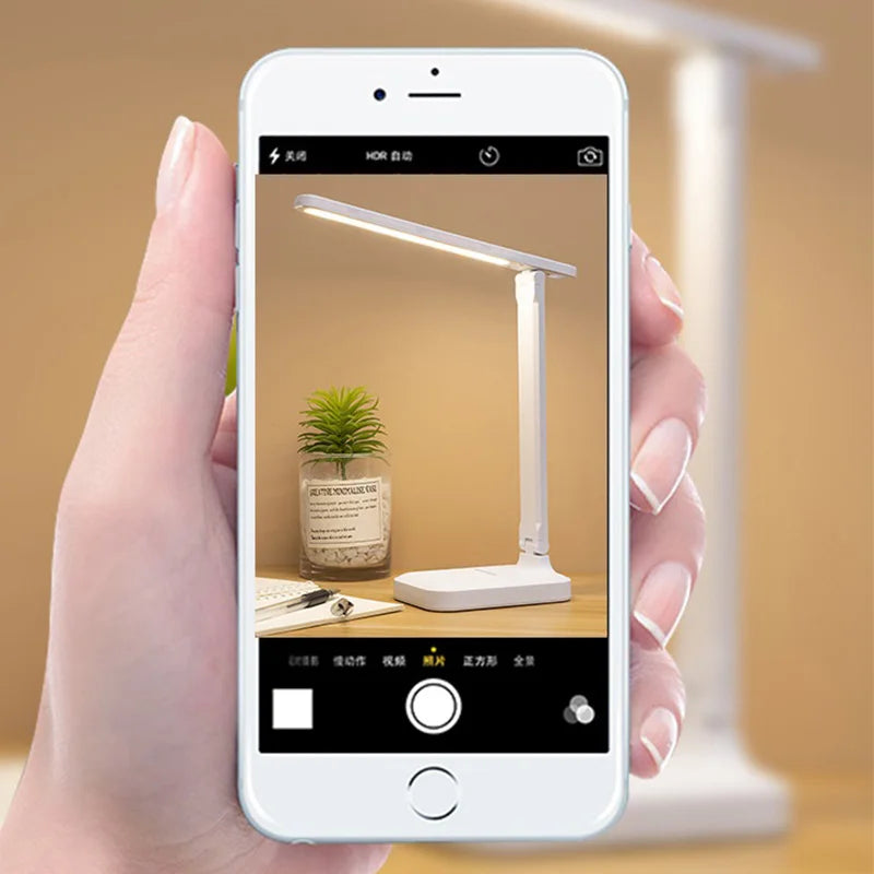 Folding table lamp eye protection