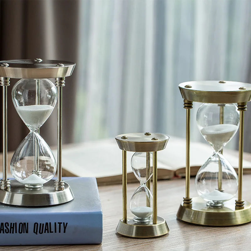 European Retro Metal Hourglass Timer