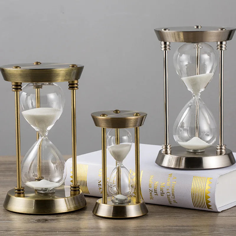 European Retro Metal Hourglass Timer