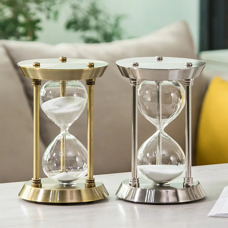 European Retro Metal Hourglass Timer