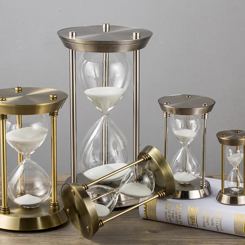 European Retro Metal Hourglass Timer