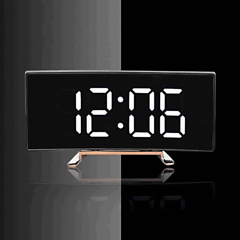 LED Digital Alarm Clock Curved Screen